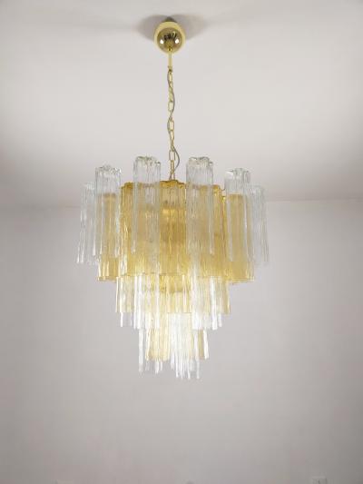  JL Light Style Murano glass Tronchi chandelier in amber and clear color