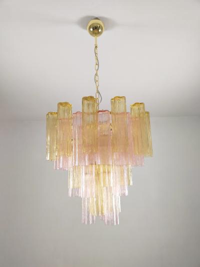  JL Light Style Murano glass Tronchi chandelier in amber and pink color