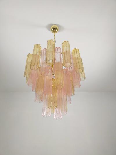  JL Light Style Murano glass Tronchi chandelier in amber and pink color