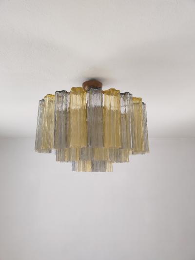  JL Light Style Murano glass Tronchi chandelier in amber and smokey gray color
