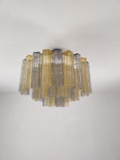 JL Light Style Murano glass Tronchi chandelier in amber and smokey gray color
