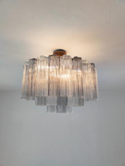  JL Light Style Murano glass Tronchi chandelier in clear and smokey gray color