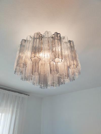  JL Light Style Murano glass Tronchi chandelier in clear and smokey gray color