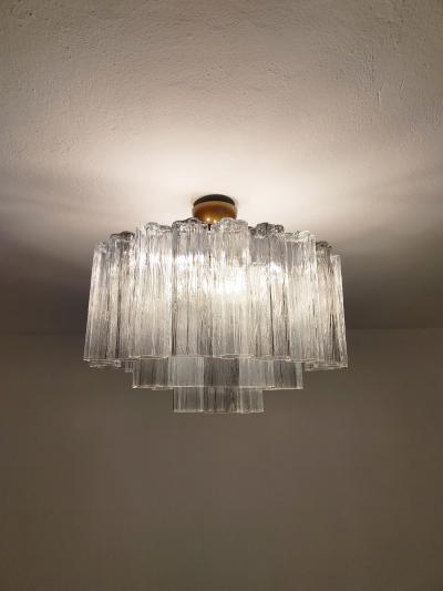  JL Light Style Murano glass Tronchi chandelier in clear and smokey gray color
