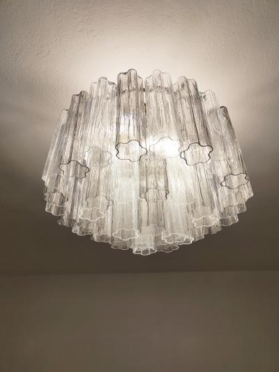  JL Light Style Murano glass Tronchi chandelier in clear and smokey gray color