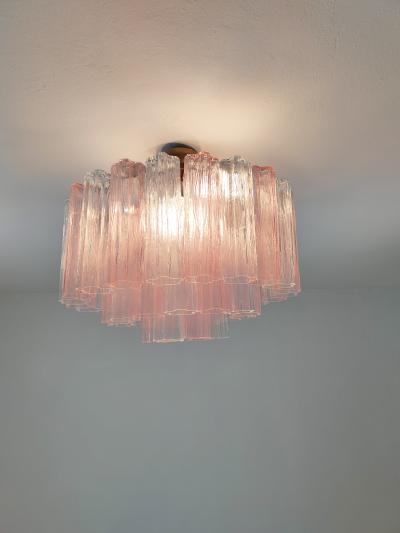  JL Light Style Murano glass Tronchi chandelier in pink and clear color