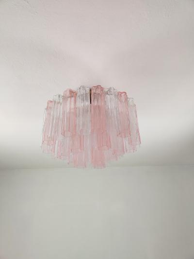 JL Light Style Murano glass Tronchi chandelier in pink and clear color