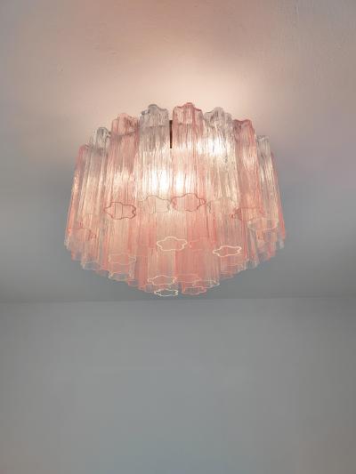  JL Light Style Murano glass Tronchi chandelier in pink and clear color