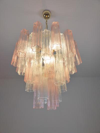  JL Light Style Murano glass Tronchi chandelier in pink clear color