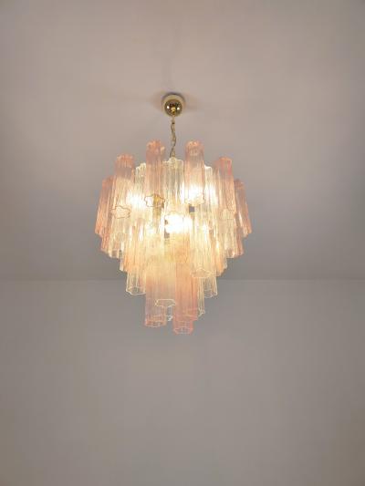  JL Light Style Murano glass Tronchi chandelier in pink clear color