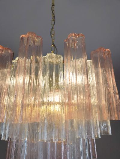  JL Light Style Murano glass Tronchi chandelier in pink clear color