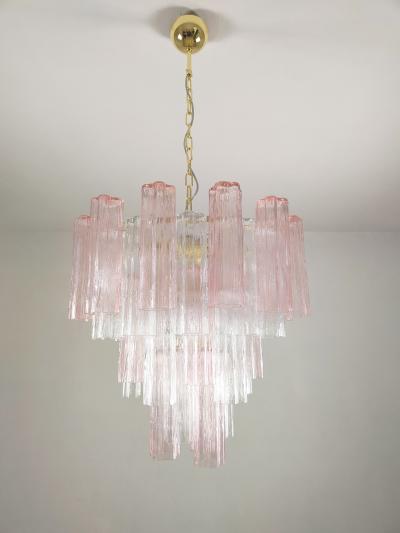  JL Light Style Murano glass Tronchi chandelier in pink clear color
