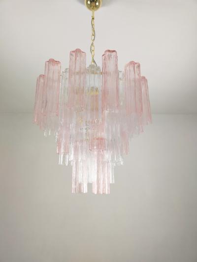  JL Light Style Murano glass Tronchi chandelier in pink clear color