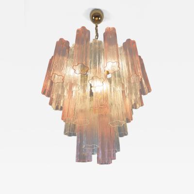 JL Light Style Murano glass Tronchi chandelier in pink clear color