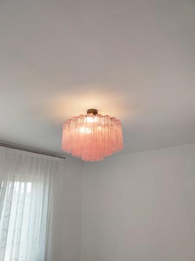  JL Light Style Murano glass Tronchi chandelier in pink color