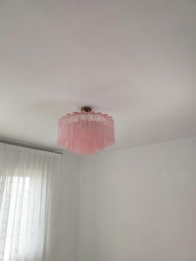  JL Light Style Murano glass Tronchi chandelier in pink color