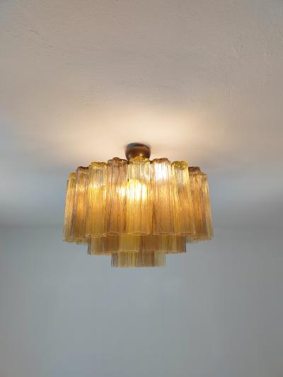  JL Light Style Murano glass Tronchi chandelier in smokey brown and amber color