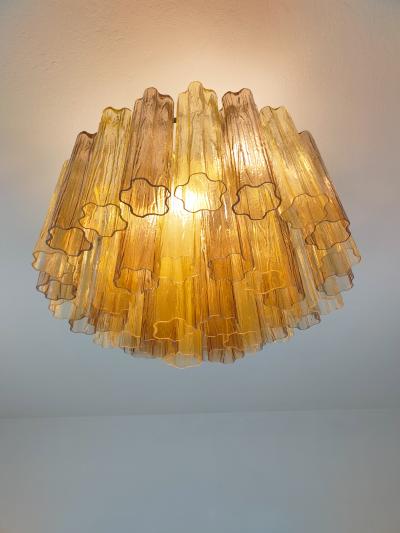  JL Light Style Murano glass Tronchi chandelier in smokey brown and amber color