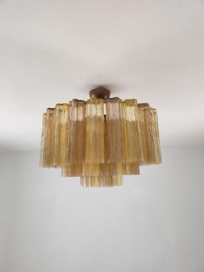  JL Light Style Murano glass Tronchi chandelier in smokey brown and amber color