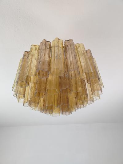 JL Light Style Murano glass Tronchi chandelier in smokey brown and amber color