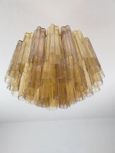 JL Light Style Murano glass Tronchi chandelier in smokey brown and amber color
