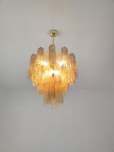  JL Light Style Murano glass Tronchi chandelier in smokey brown and amber color