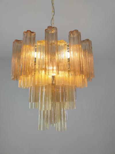  JL Light Style Murano glass Tronchi chandelier in smokey brown and amber color