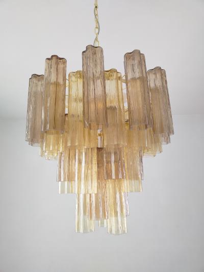  JL Light Style Murano glass Tronchi chandelier in smokey brown and amber color