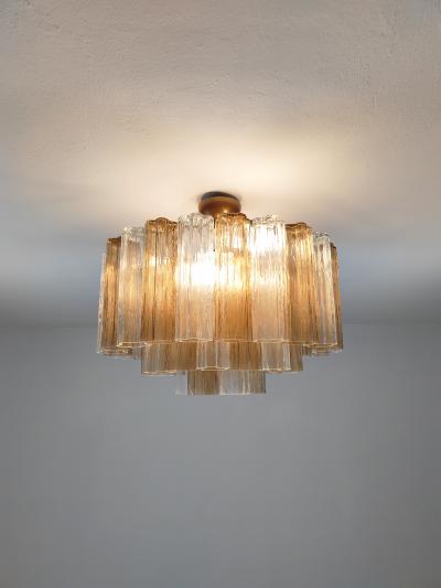  JL Light Style Murano glass Tronchi chandelier in smokey brown and clear color