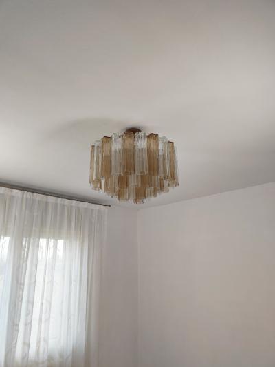 JL Light Style Murano glass Tronchi chandelier in smokey brown and clear color