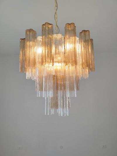  JL Light Style Murano glass Tronchi chandelier in smokey brown and clear color