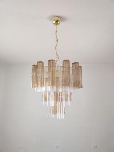  JL Light Style Murano glass Tronchi chandelier in smokey brown and clear color