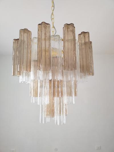  JL Light Style Murano glass Tronchi chandelier in smokey brown and clear color