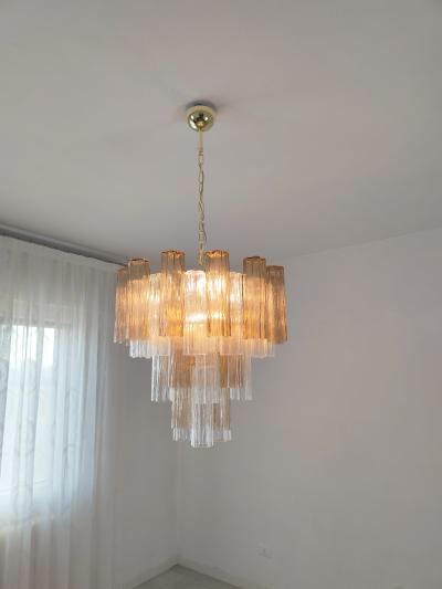  JL Light Style Murano glass Tronchi chandelier in smokey brown and clear color