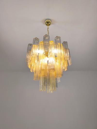  JL Light Style Murano glass Tronchi chandelier in smokey gray and amber color