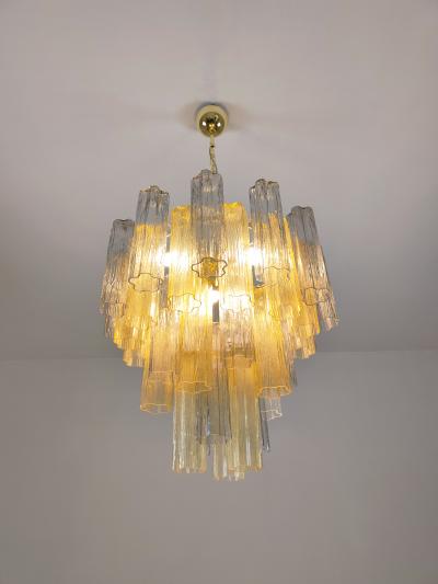  JL Light Style Murano glass Tronchi chandelier in smokey gray and amber color