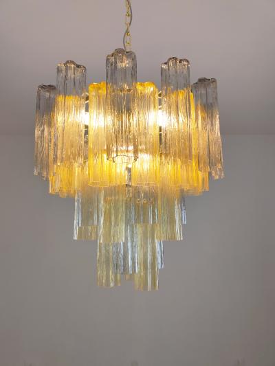  JL Light Style Murano glass Tronchi chandelier in smokey gray and amber color
