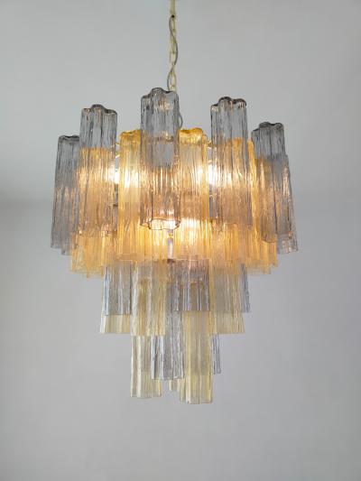  JL Light Style Murano glass Tronchi chandelier in smokey gray and amber color