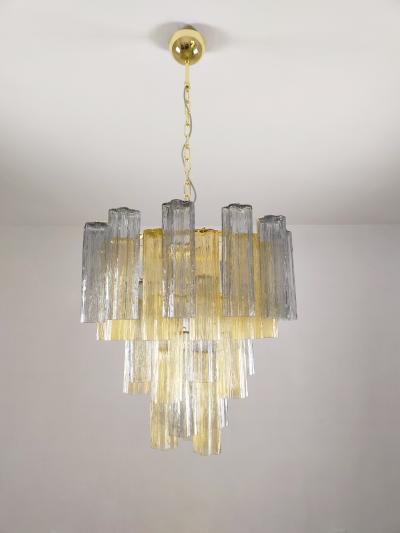  JL Light Style Murano glass Tronchi chandelier in smokey gray and amber color