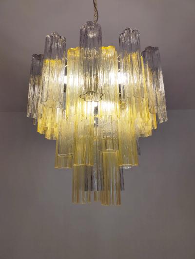  JL Light Style Murano glass Tronchi chandelier in smokey gray and amber color