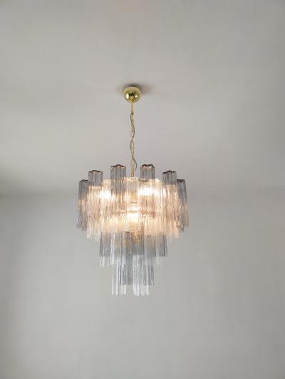 JL Light Style Murano glass Tronchi chandelier in smokey gray and clear color