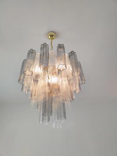  JL Light Style Murano glass Tronchi chandelier in smokey gray and clear color
