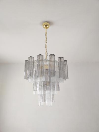  JL Light Style Murano glass Tronchi chandelier in smokey gray and clear color