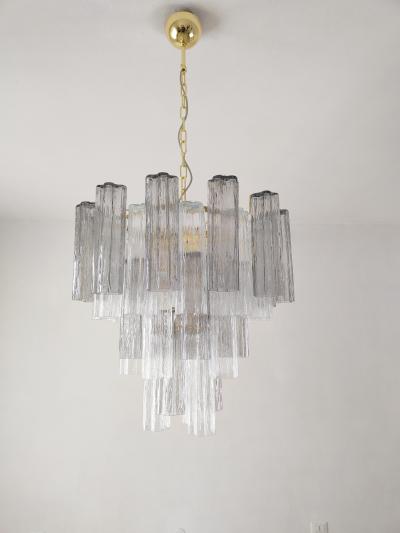  JL Light Style Murano glass Tronchi chandelier in smokey gray and clear color