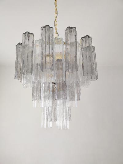  JL Light Style Murano glass Tronchi chandelier in smokey gray and clear color