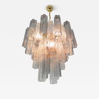  JL Light Style Murano glass Tronchi chandelier in smokey gray and clear color