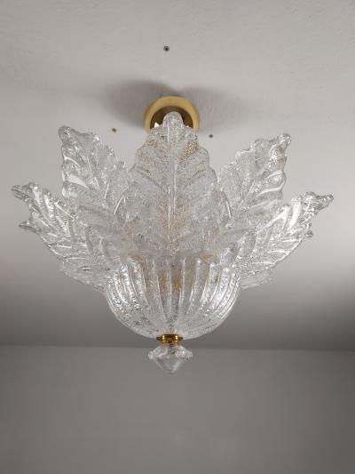  JL Light Style Murano glass ceiling chandelier with clear Harmony leaves