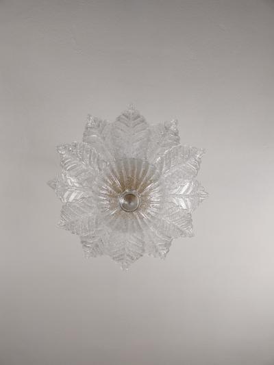  JL Light Style Murano glass ceiling chandelier with clear Harmony leaves
