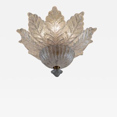  JL Light Style Murano glass ceiling chandelier with clear Harmony leaves