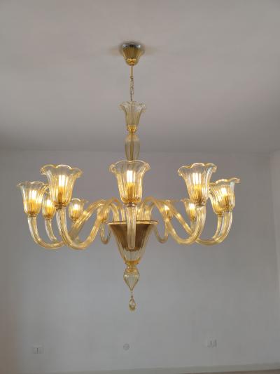  JL Light Style Murano glass chandelier Prestige in amber color